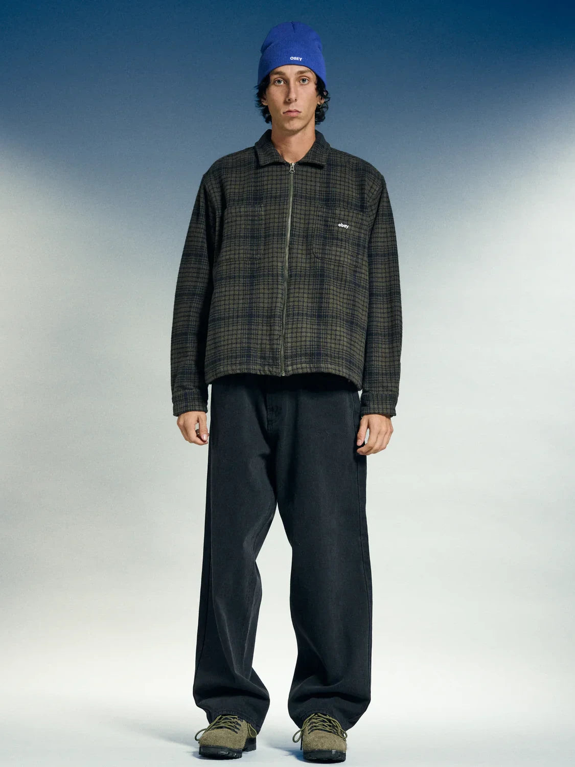 OBEY PARKER ZIP SHIRT JACKET ROSIN