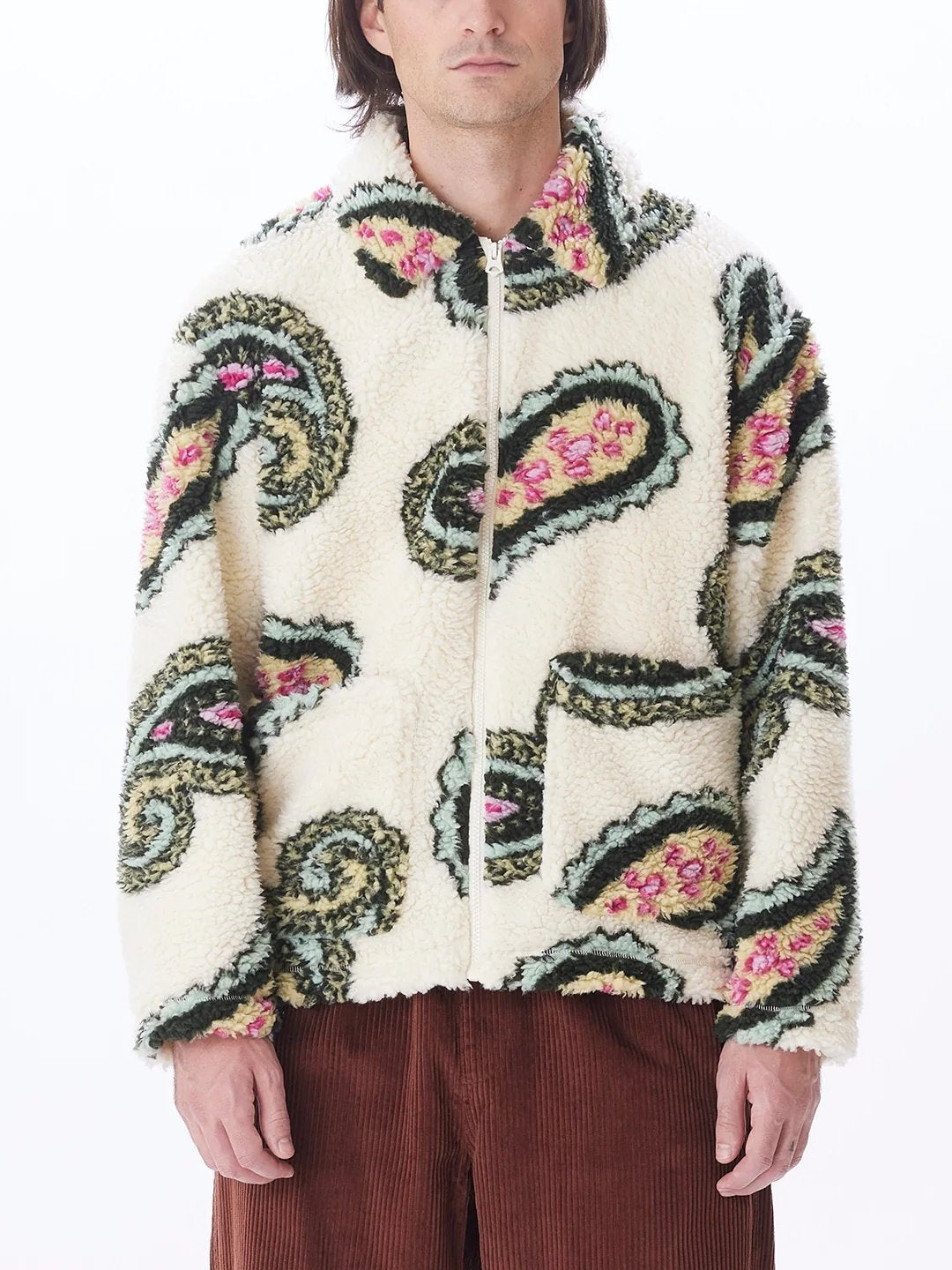 OBEY PAISLEY SHERPA JACKET UNBLEACHED MULTI 