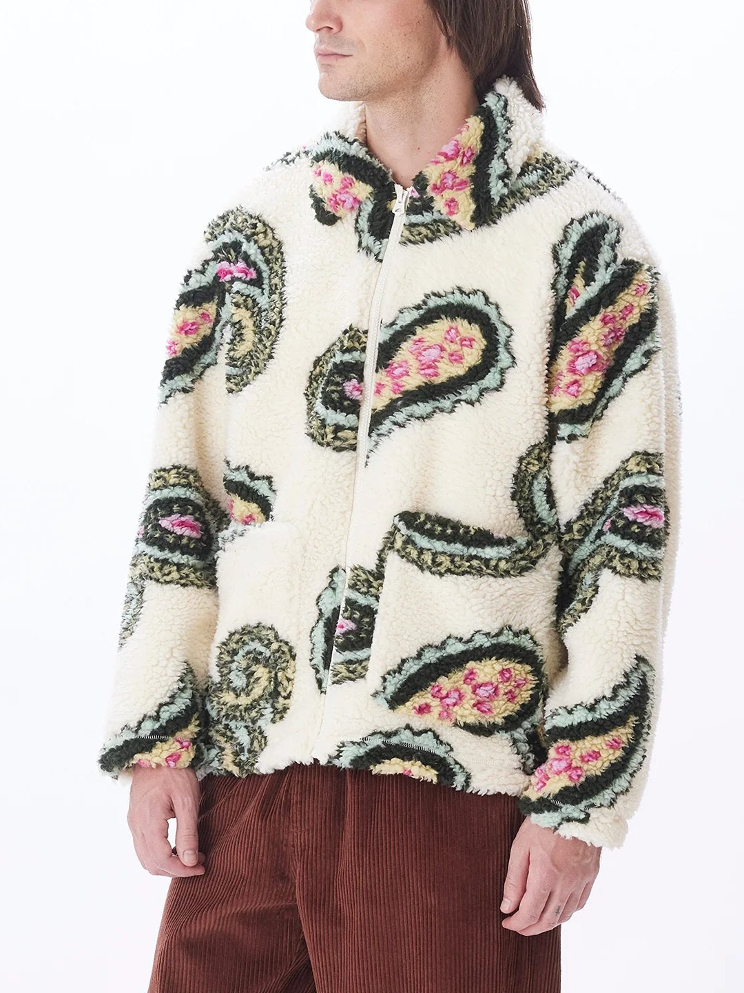 OBEY PAISLEY SHERPA JACKET UNBLEACHED MULTI