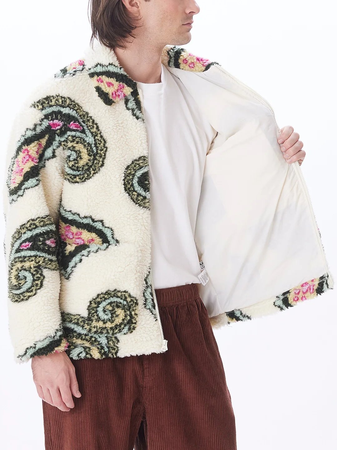 OBEY PAISLEY SHERPA JACKET UNBLEACHED MULTI