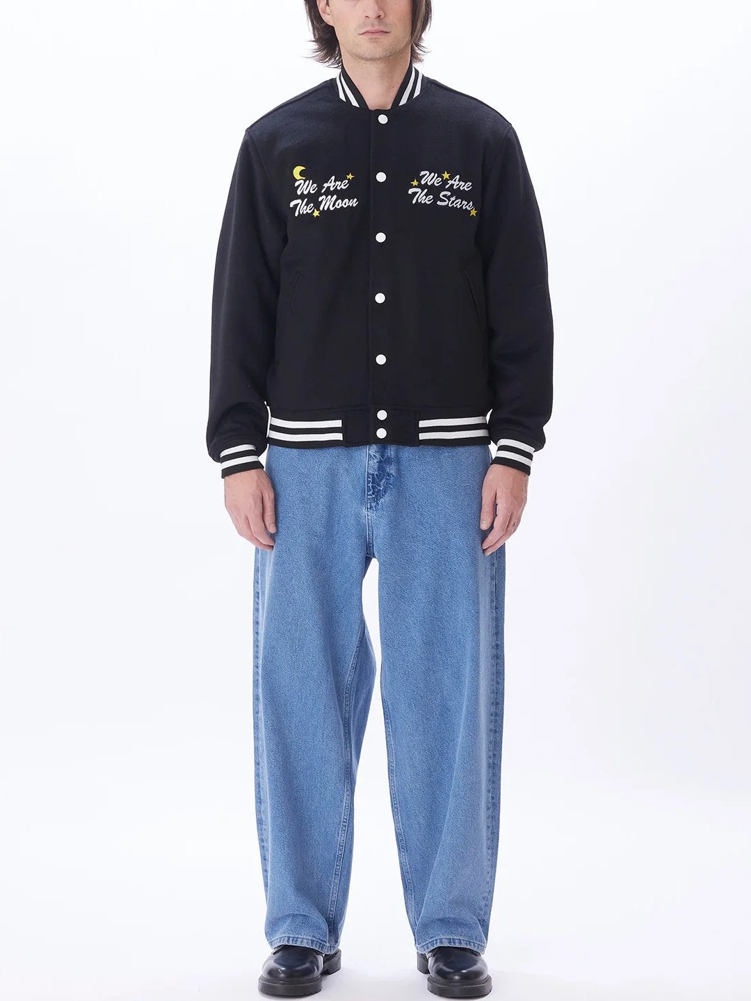 OBEY WIZARD VARSITY JACKET BLACK