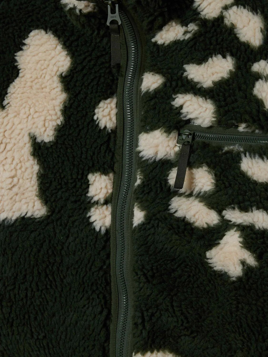 OBEY SHAGGY SHERPA JACKET KOMBU GREEN MULTI