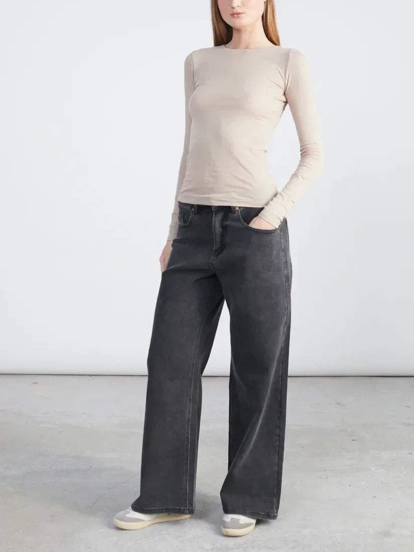 24COLOURS FRANCES L/S TOP BEIGE