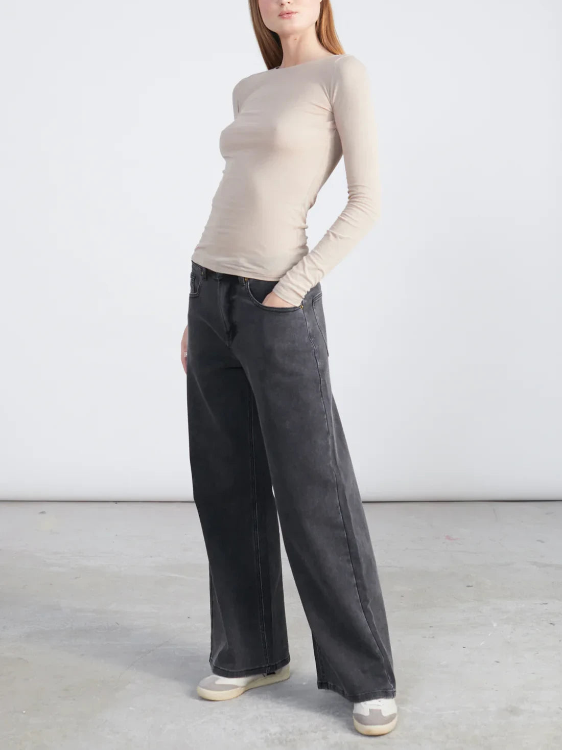 24COLOURS FRANCES L/S TOP BEIGE