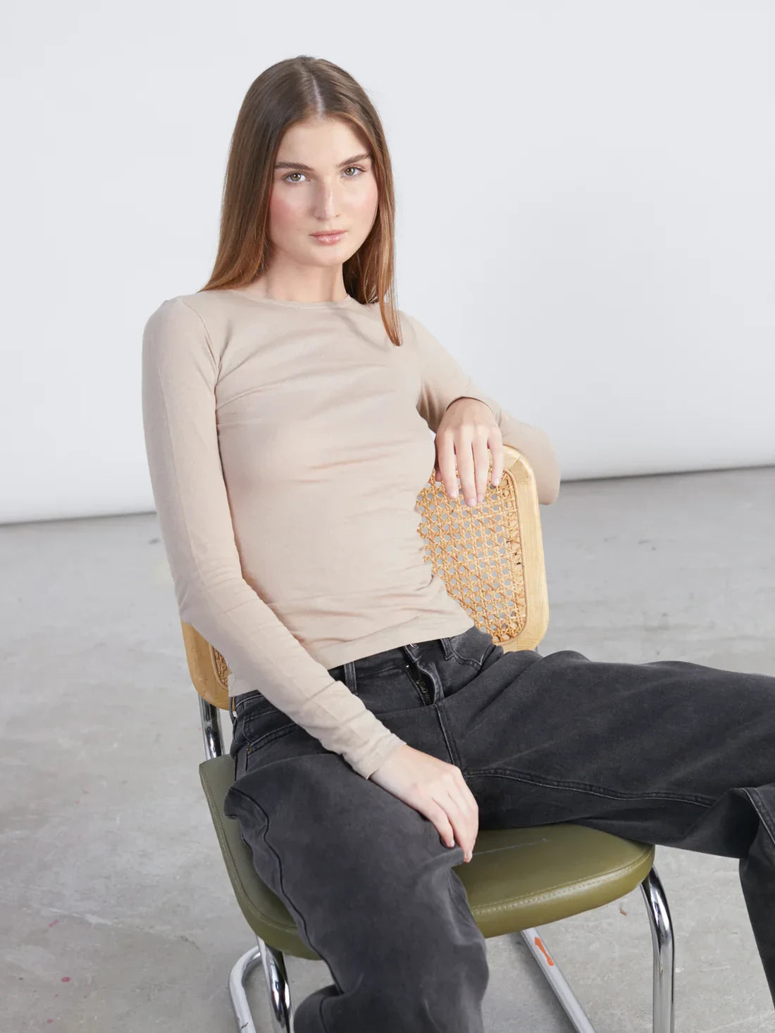 24COLOURS FRANCES L/S TOP BEIGE