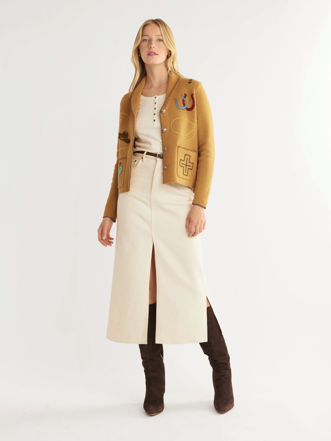 PENDLETON WESTERN SOUVENIR CARDIGAN BROWN