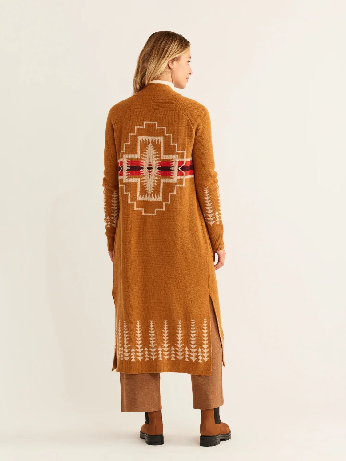 PENDLETON LONG DUSTER SWEATER MEDAL BRONZE MULTI