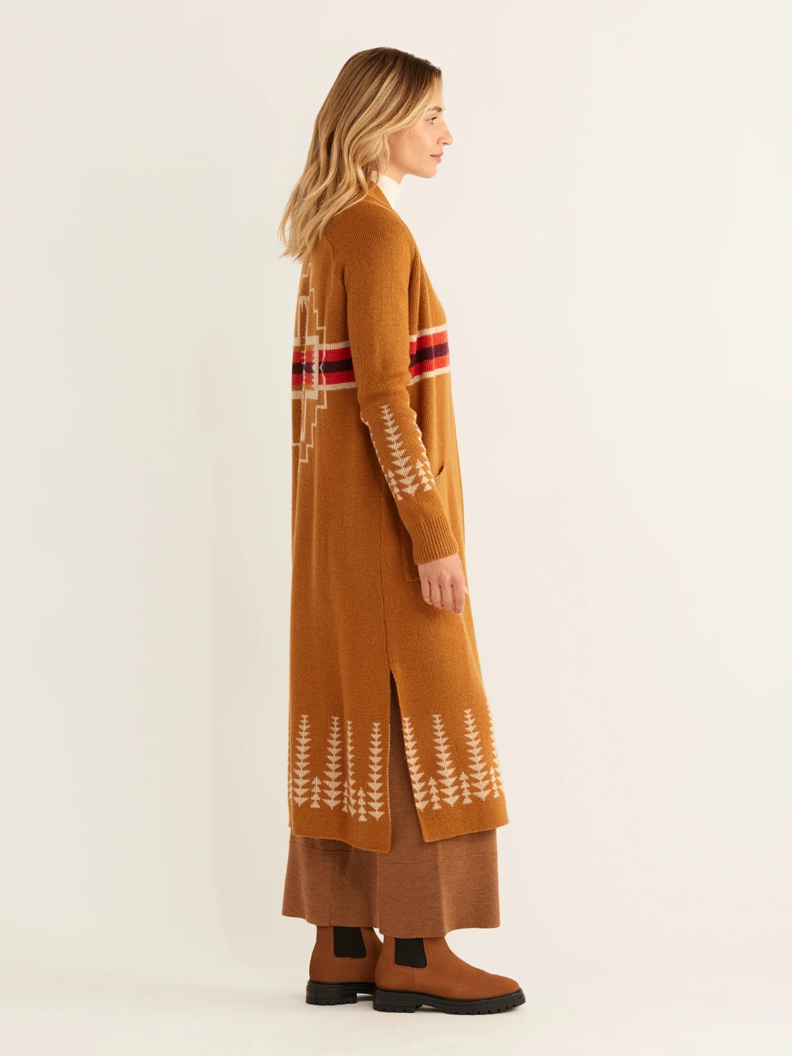 PENDLETON LONG DUSTER SWEATER MEDAL BRONZE MULTI