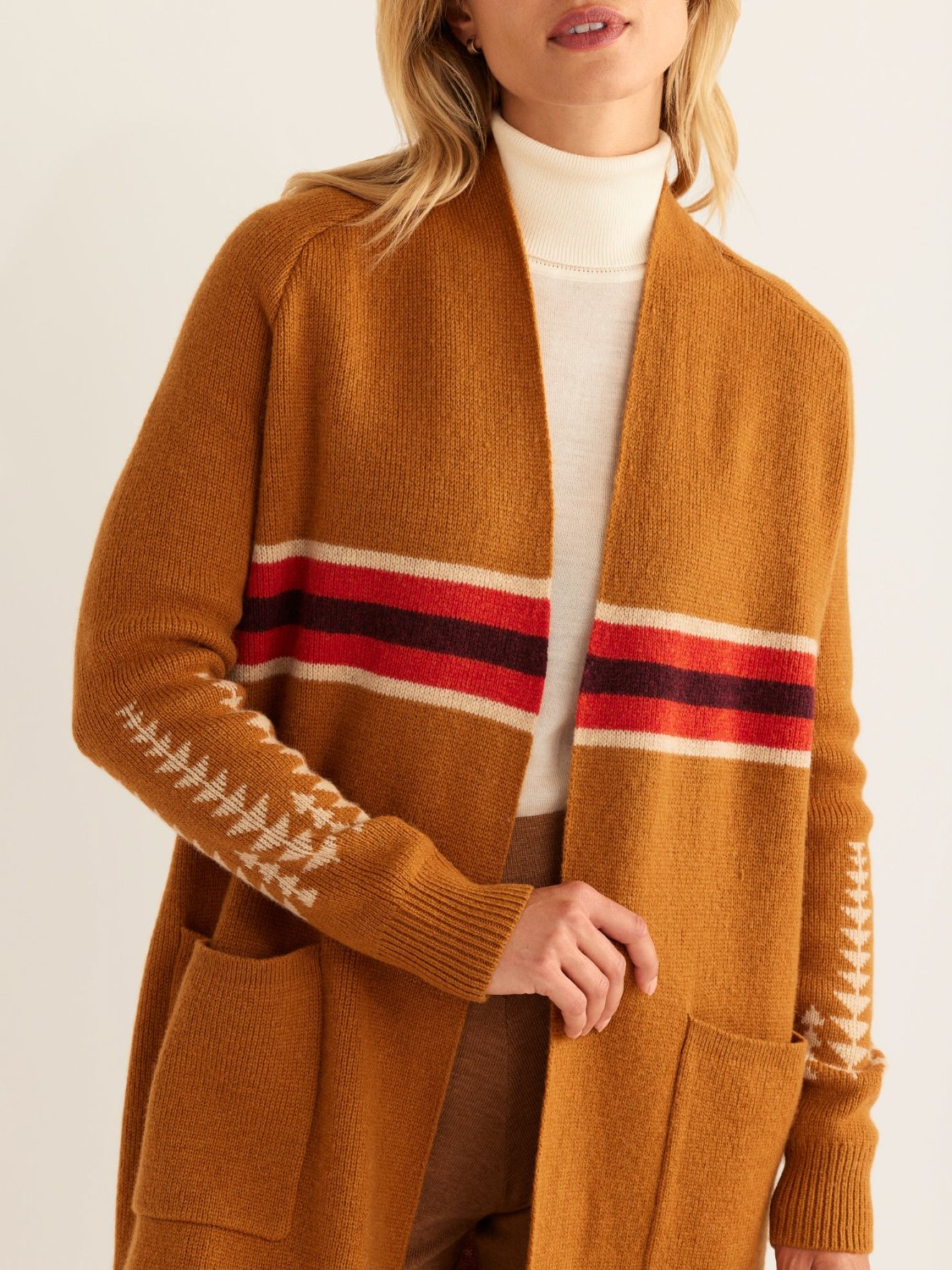 PENDLETON LONG DUSTER SWEATER MEDAL BRONZE MULTI