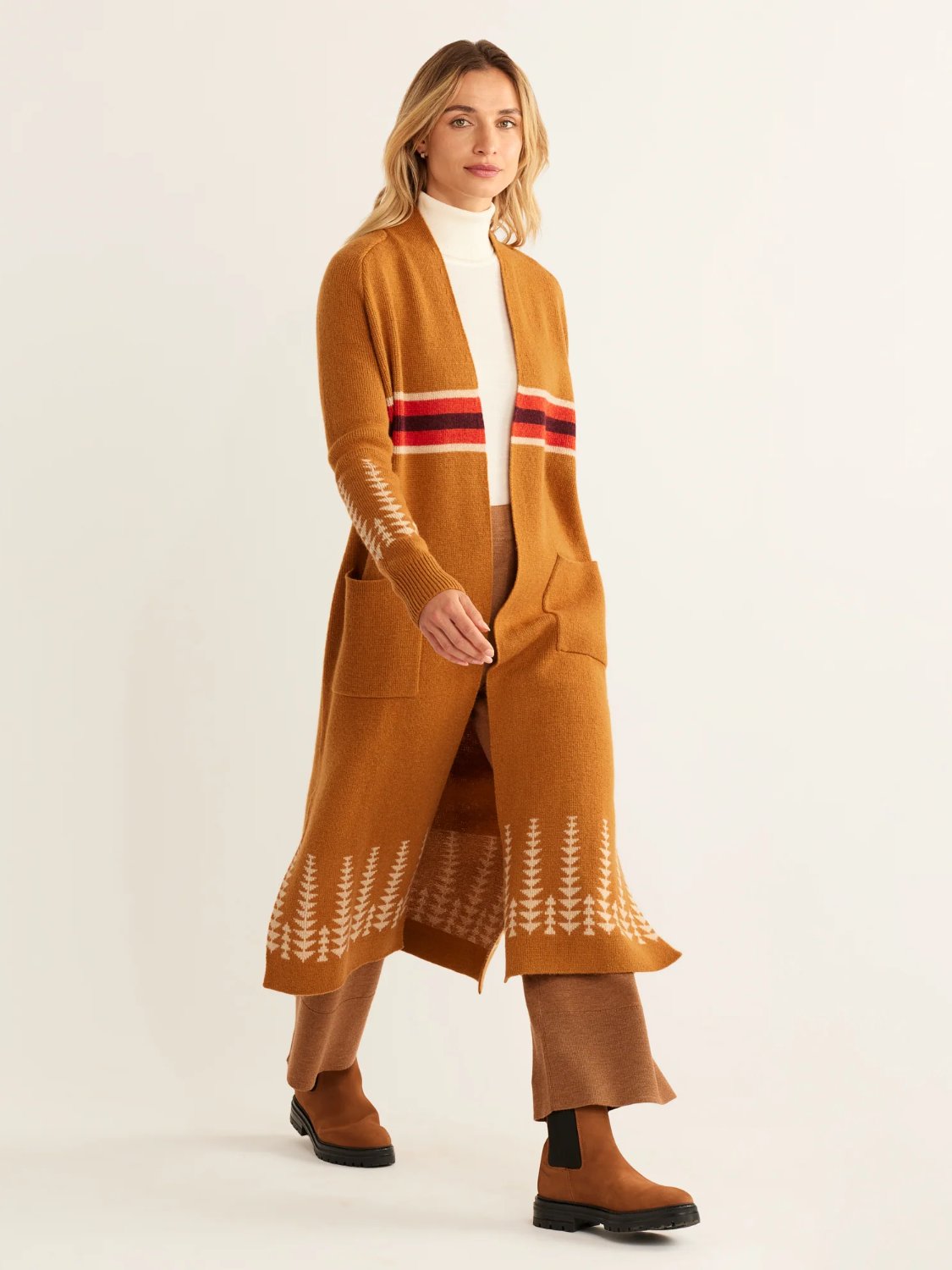 PENDLETON LONG DUSTER SWEATER MEDAL BRONZE MULTI