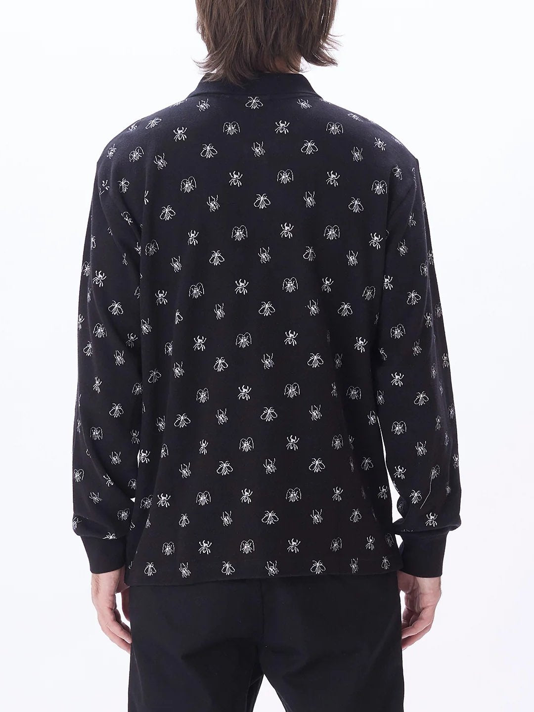 OBEY PEST JAQUARD LONG SLEEVE POLO BLACK MULTI