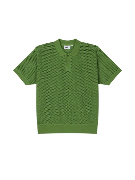 OBEY SARATOGA MESH POLO SS PIQUANT GREEN