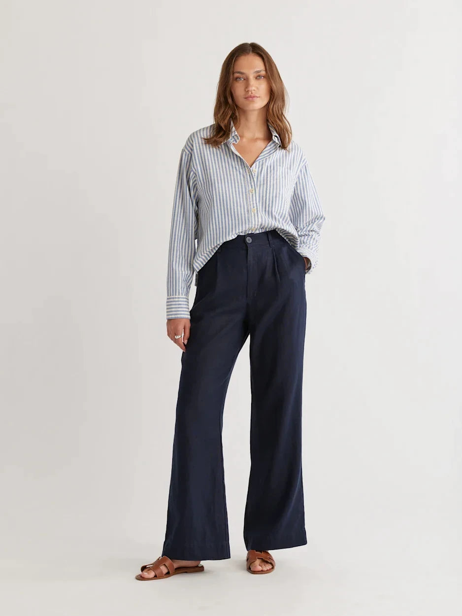 PENDLETON BIRCH BAY LINEN TROUSER PANT NAVY