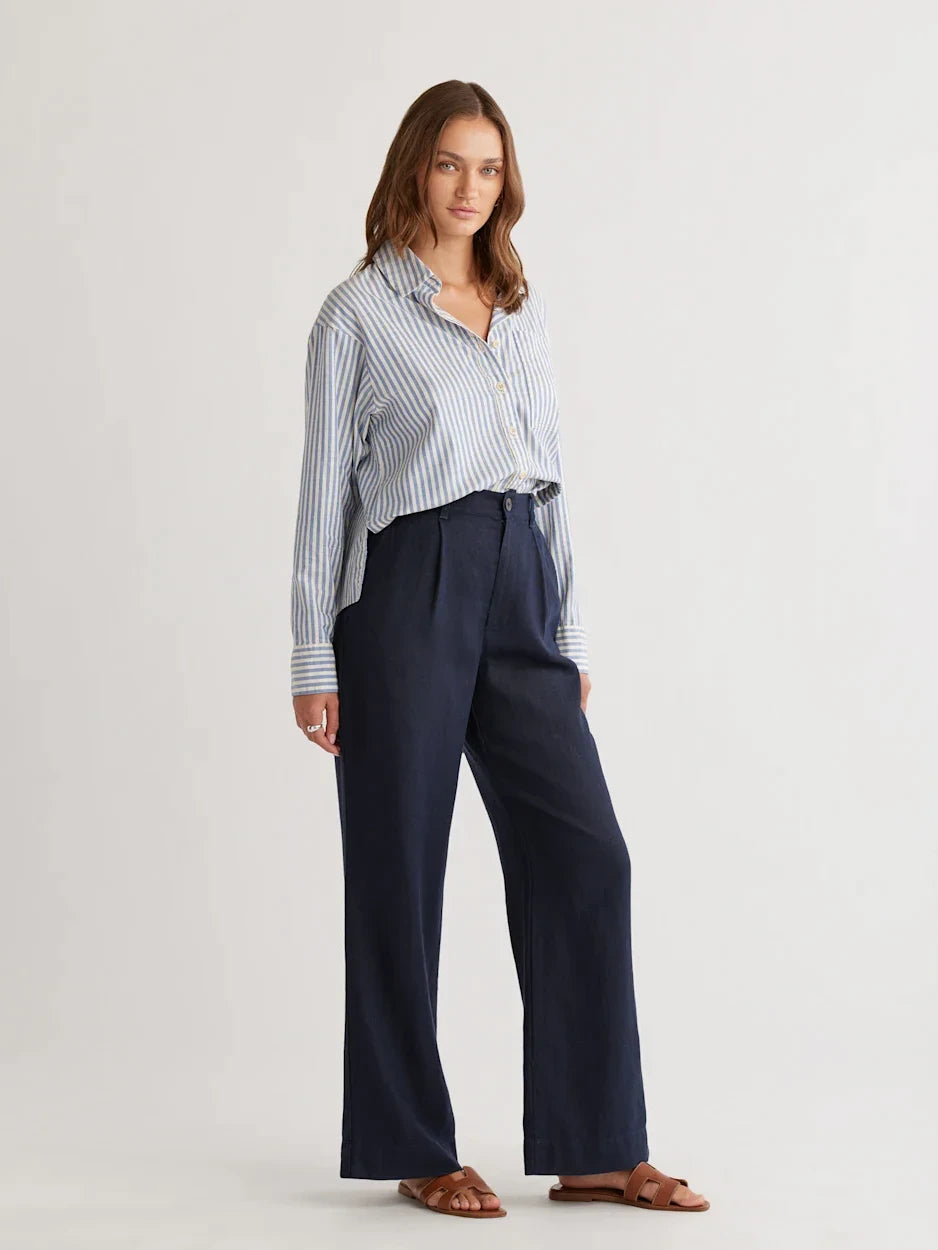 PENDLETON BIRCH BAY LINEN TROUSER PANT NAVY