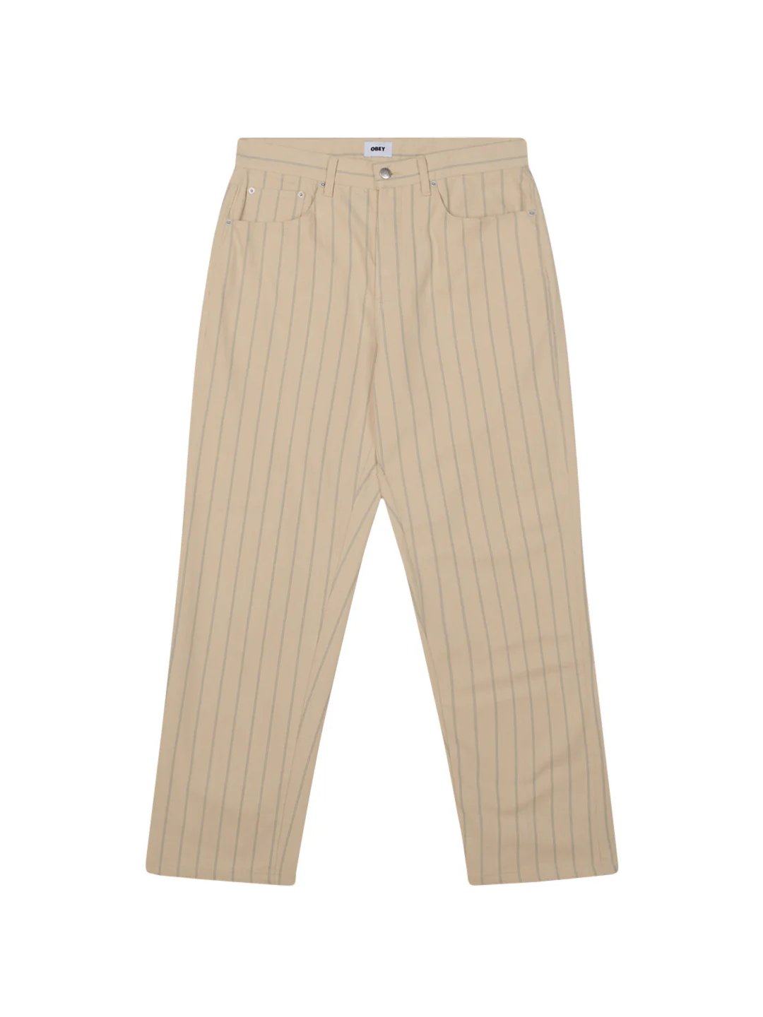 OBEY CLASSIC BAGGY STRIPE DENIM PANT PELICAN MULTI