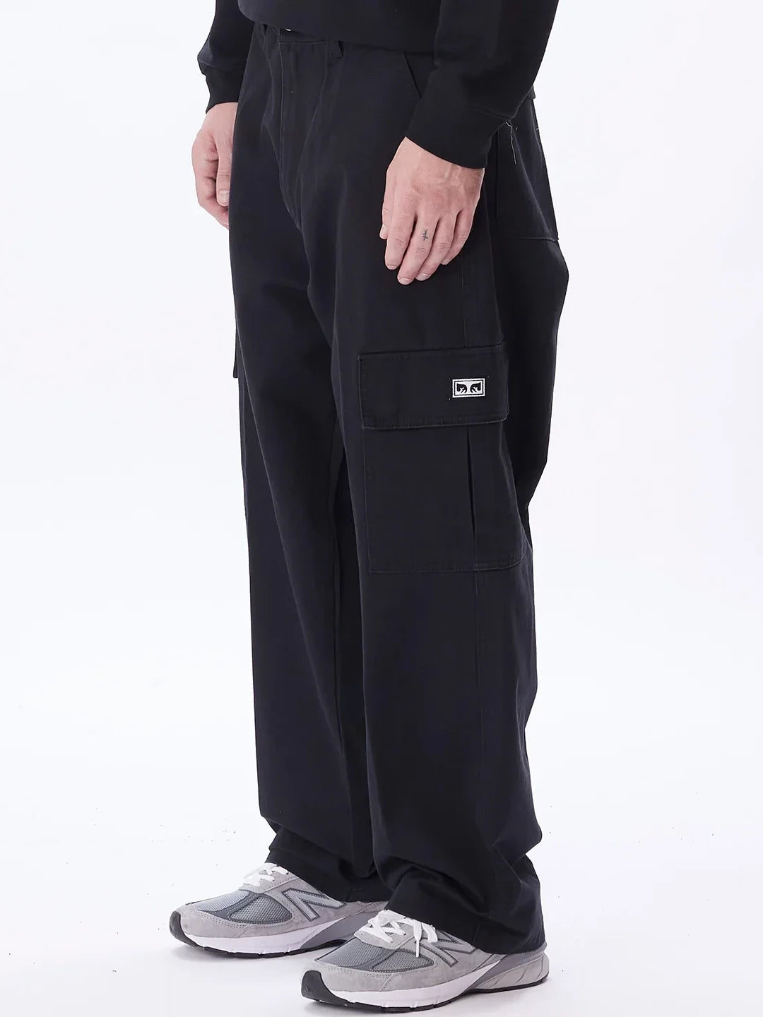 OBEY BIGWIG BAGGY TWILL CARGO PANT BLACK