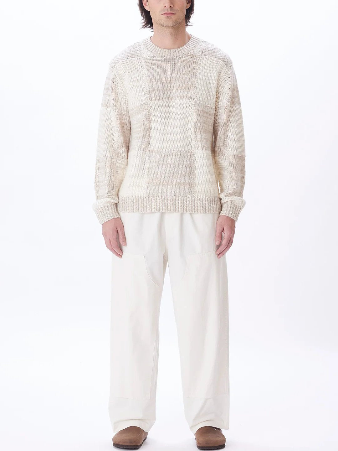OBEY DOMINIC SWEATER SILVER GREY MULTI