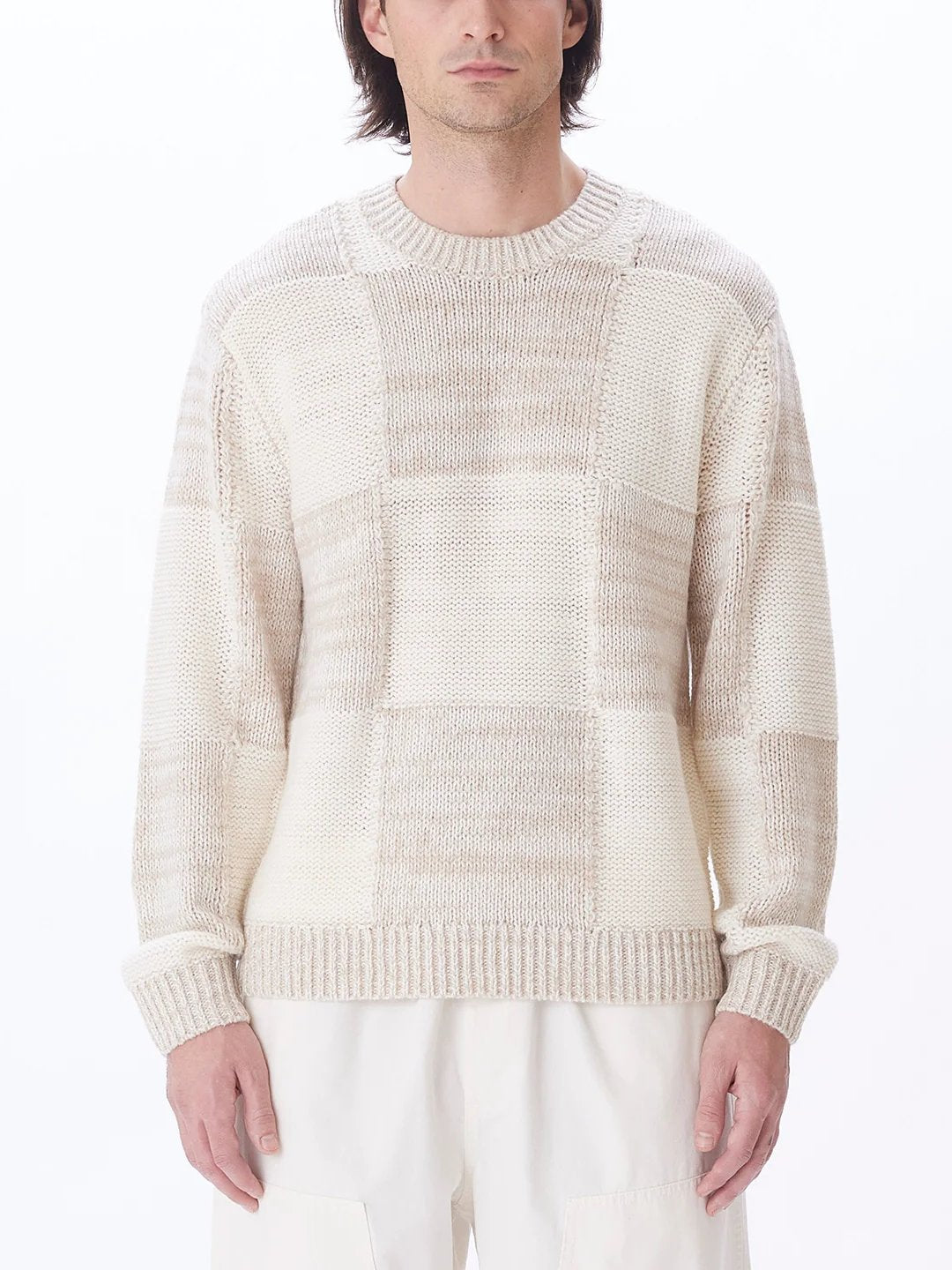 OBEY DOMINIC SWEATER SILVER GREY MULTI