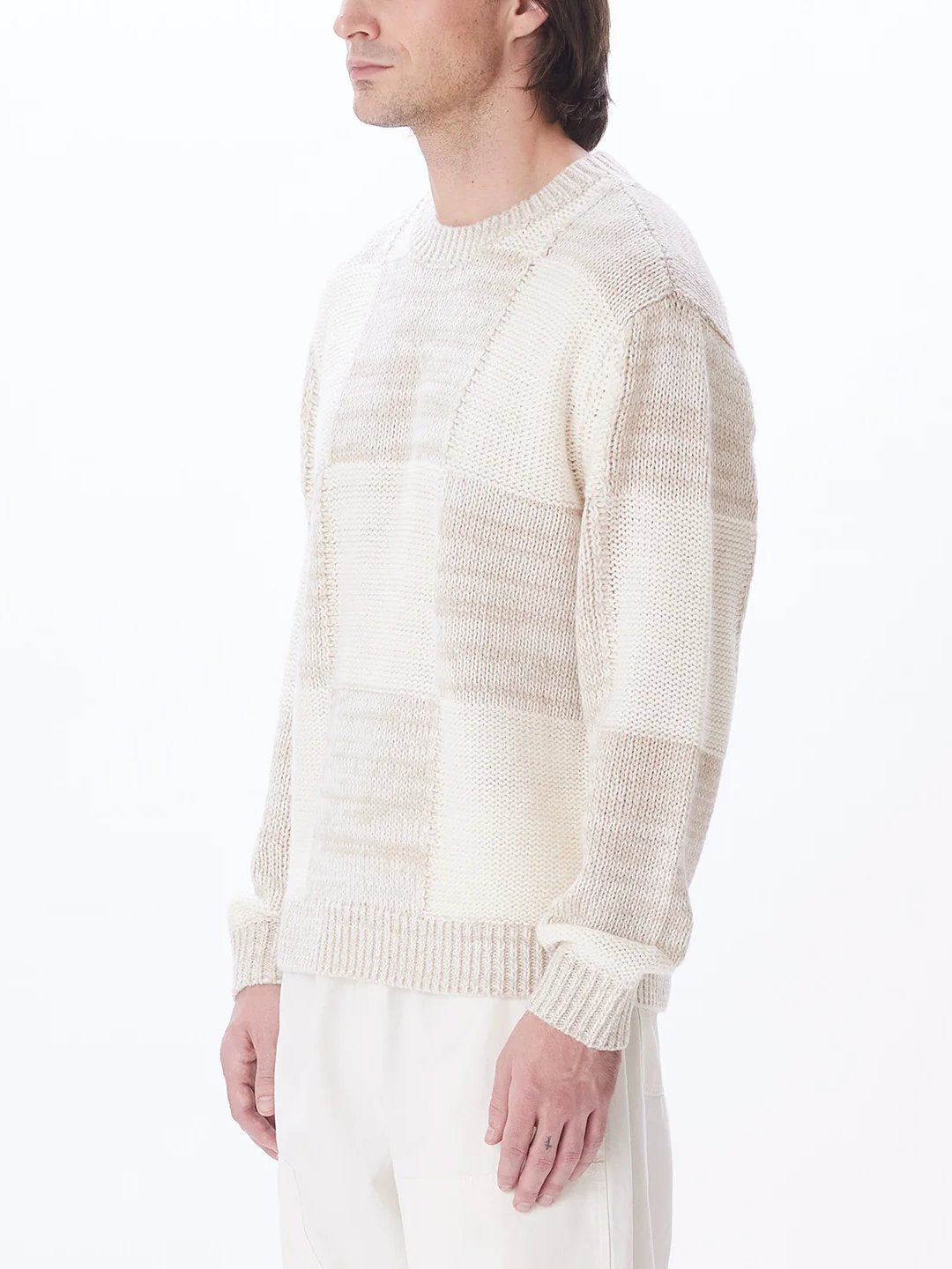 OBEY DOMINIC SWEATER SILVER GREY MULTI
