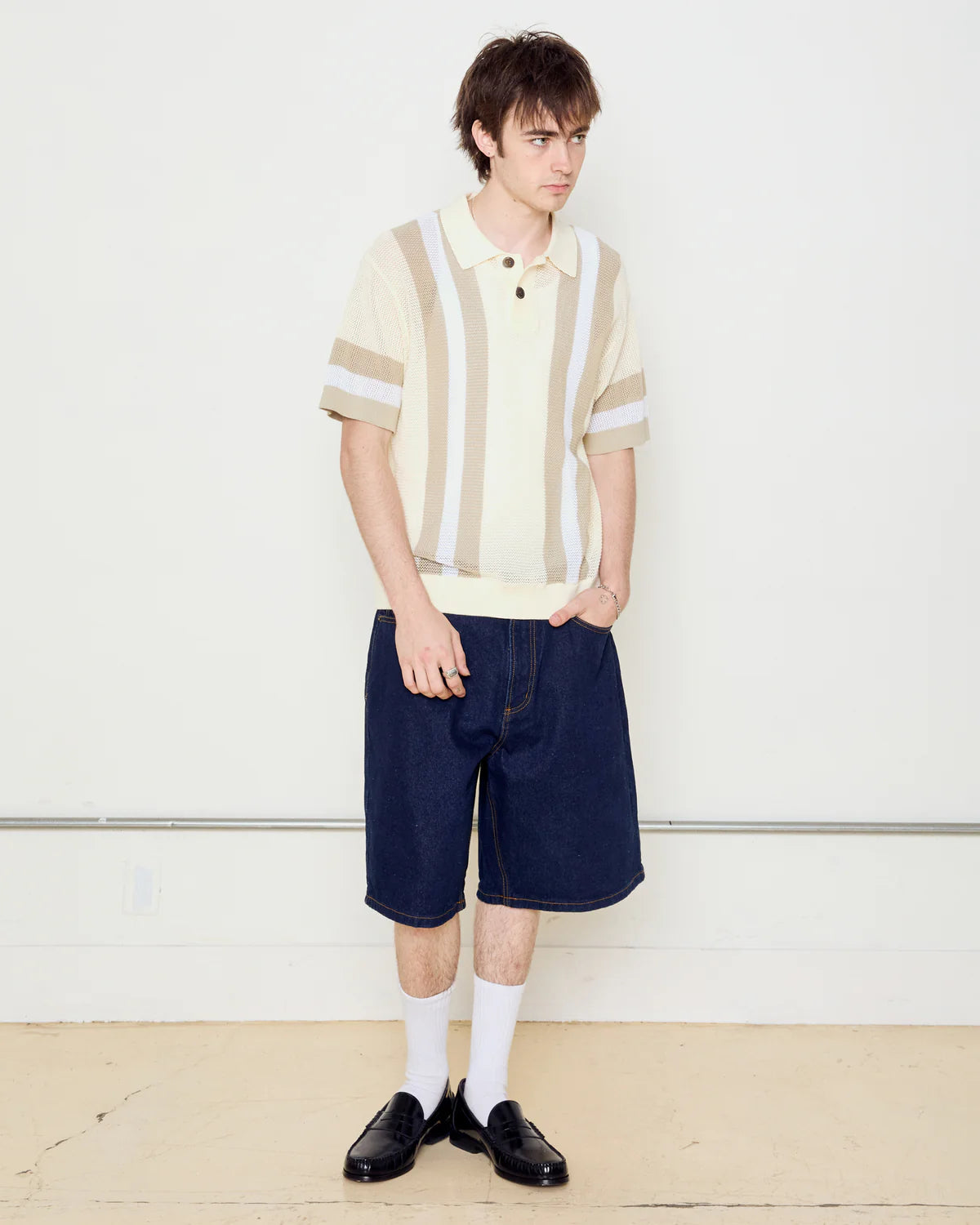 OBEY SETH POLO SWEATER UNBLEACHED MULTI