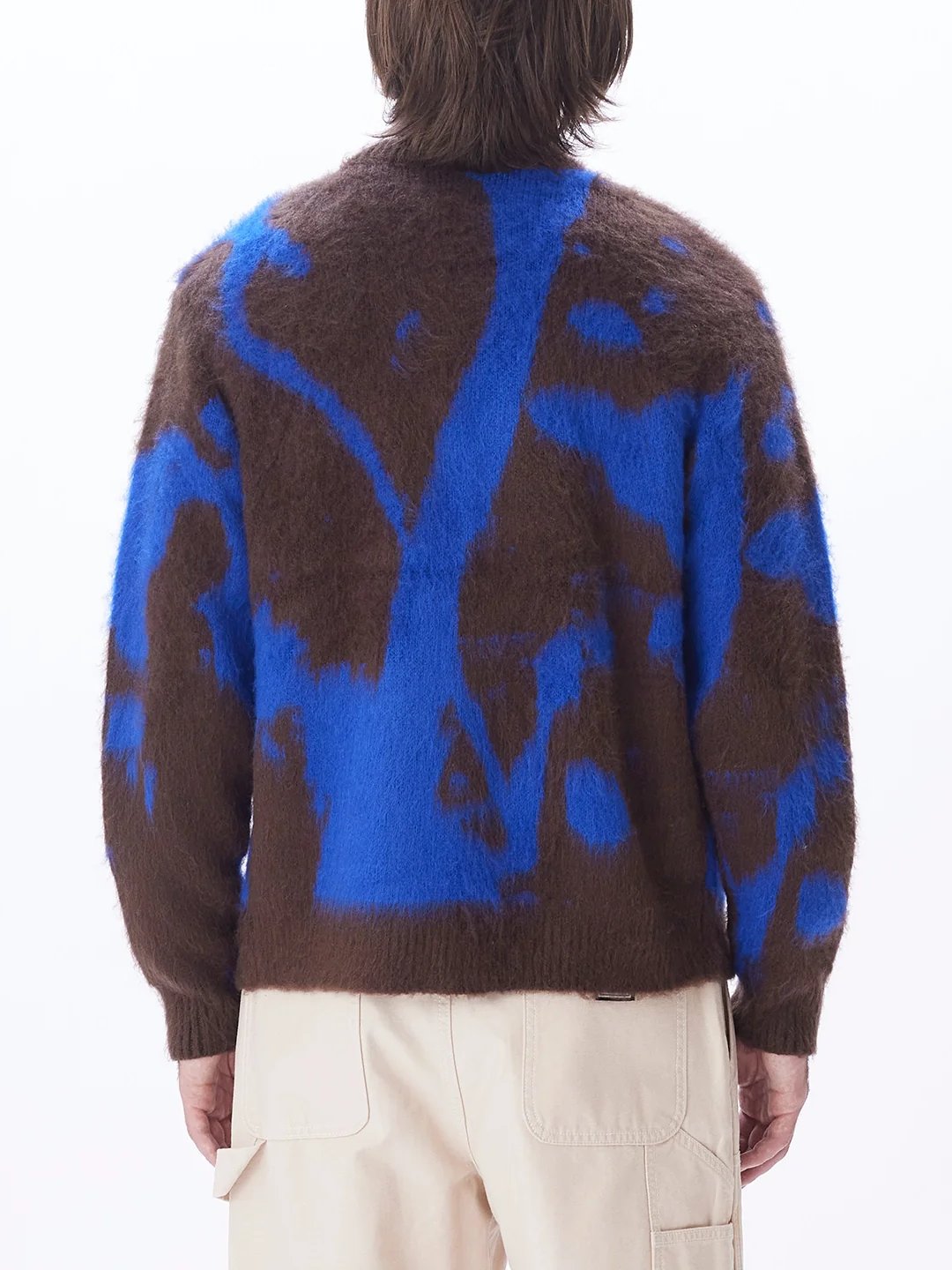 OBEY LUKA SPLATTER CARDIGAN JAVA BROWN MULTI