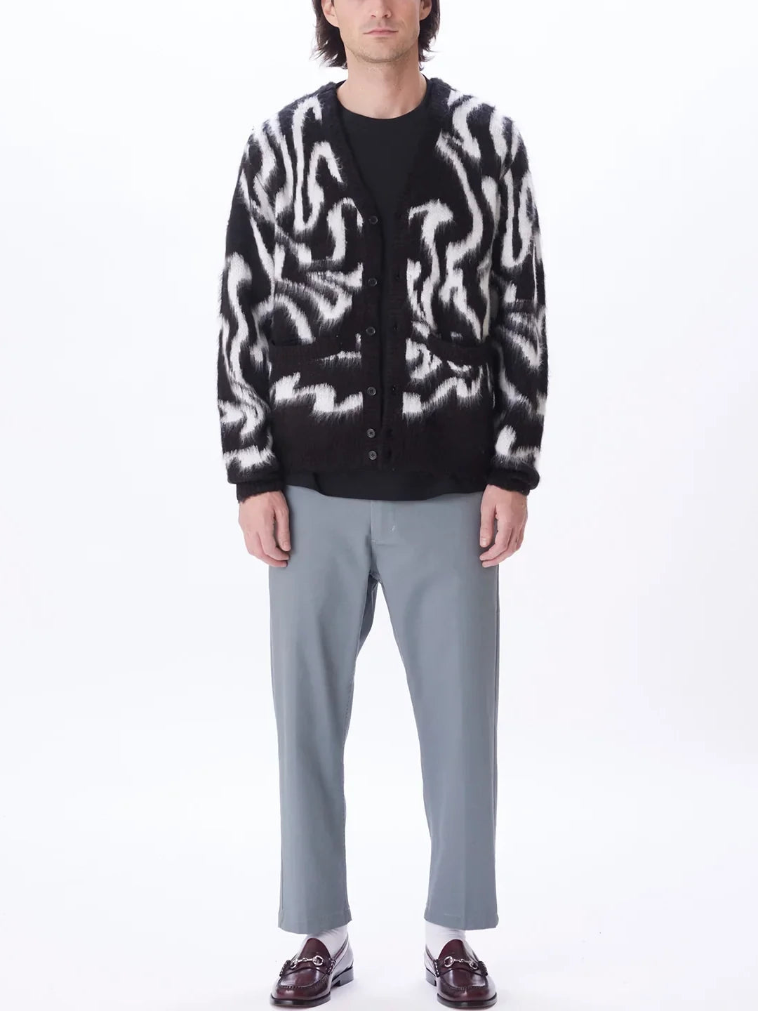 OBEY PALLY CARDIGAN BLACK MULTI