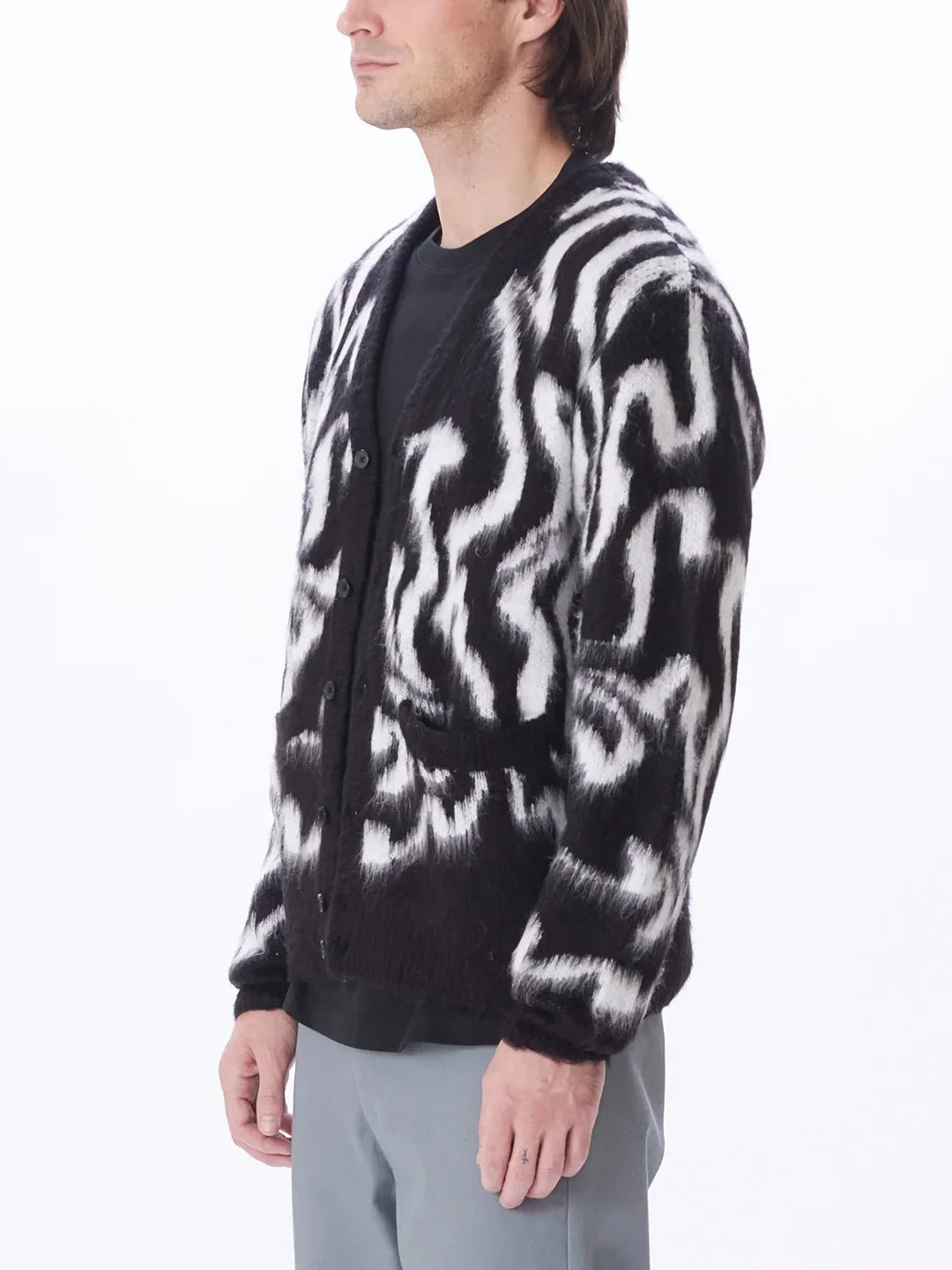 OBEY PALLY CARDIGAN BLACK MULTI