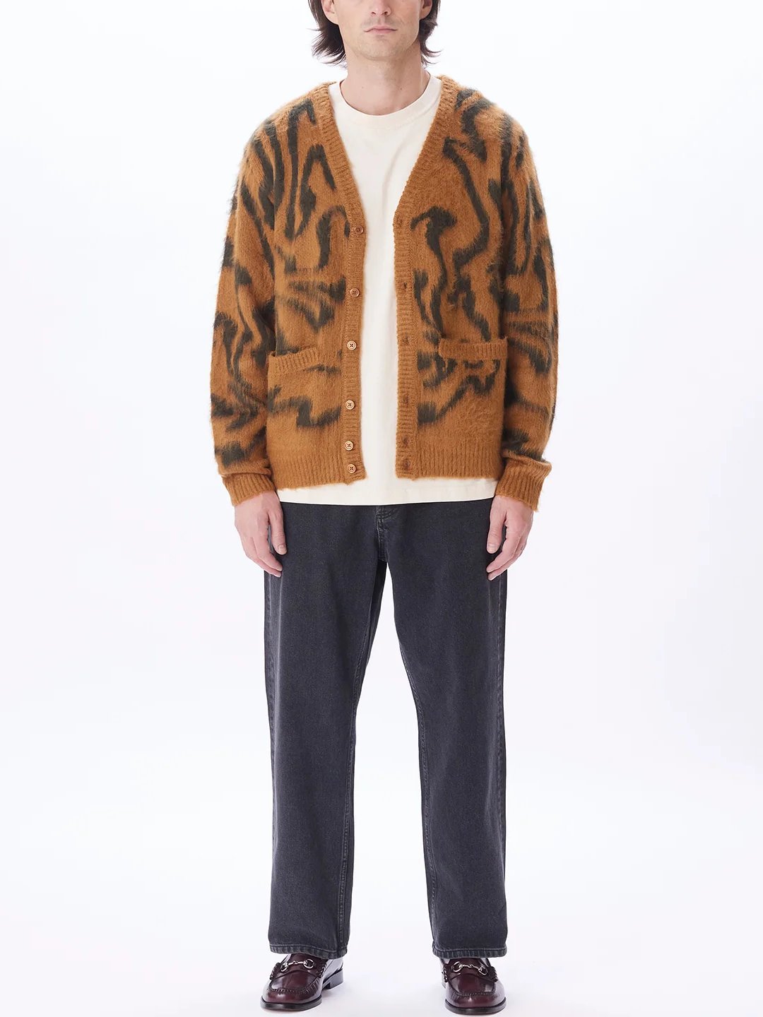 OBEY PALLY CARDIGAN CATECHU WOOD