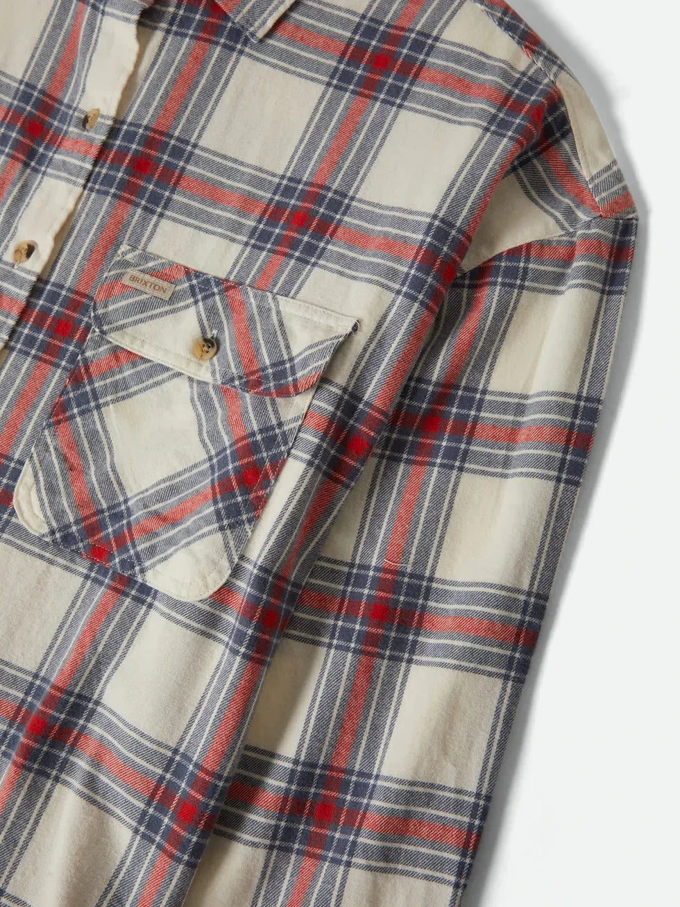 BRIXTON BOWERY VINTAGE OVERSHIRT OFF WHITE/BERRING SEA