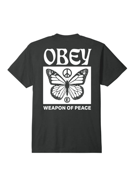 OBEY WEAPON OF PEACH T-SHIRT VINTAGE BLACK