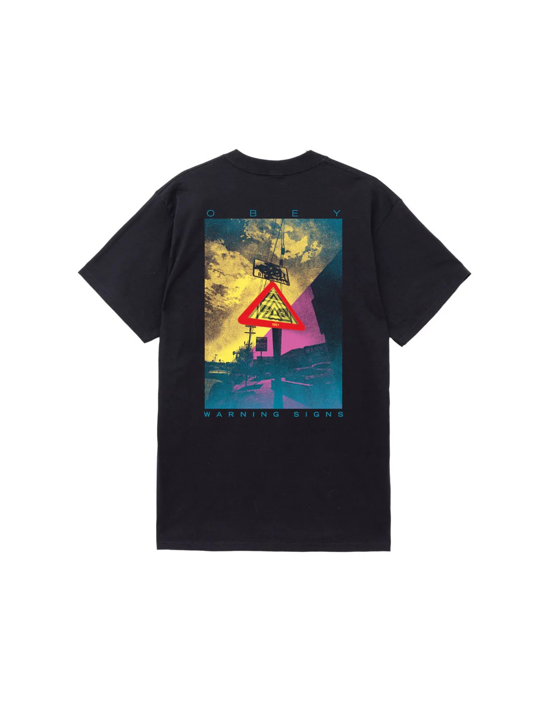 OBEY WARNING SIGN CLASSIC T-SHIRT BLACK