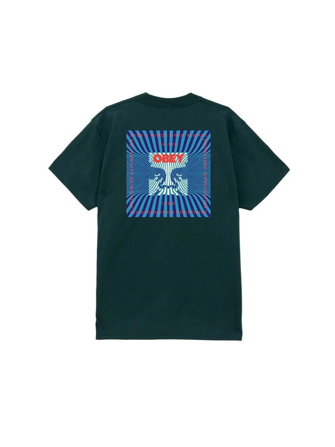 OBEY DISINFORMATION RESISTANCE CLASSIC T-SHIRT RAIN FOREST