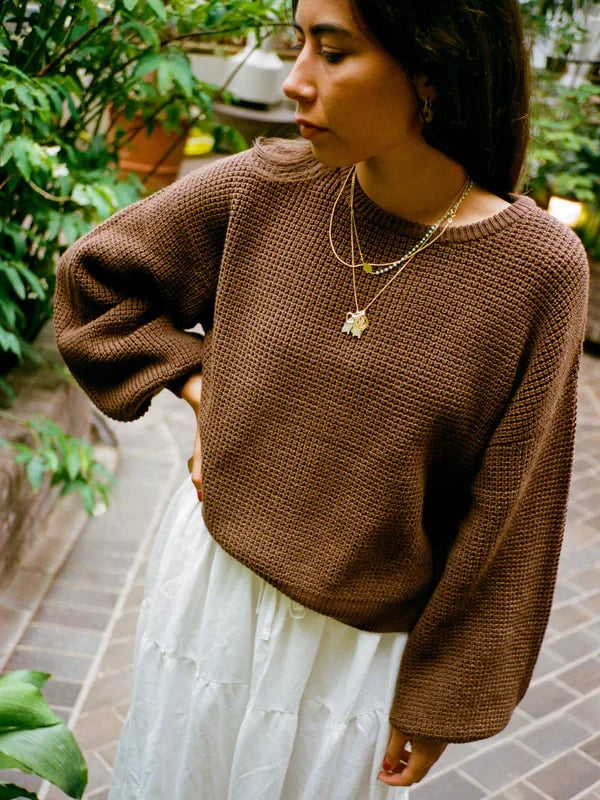 RHYTHM CLASSIC KNIT JUMPER CHOCOLATE