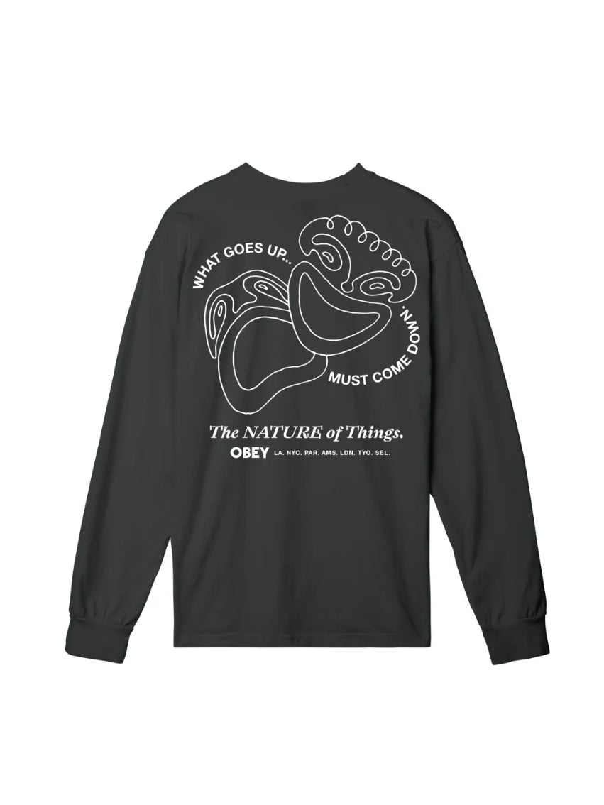 OBEY THE NATURE OF THINGS L/S T-SHIRT VINTAGE BLACK