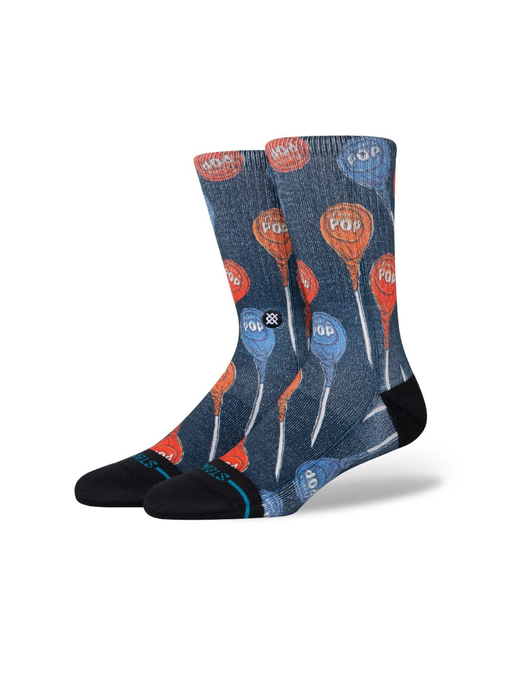 STANCE TOOTSIE POP POLY CREW SOCKS BLACK