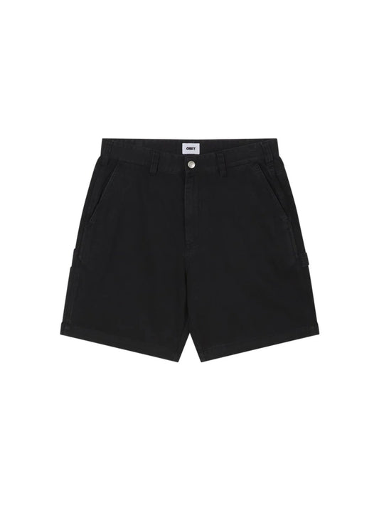 OBEY BIG TIMER CARPENTER SHORT BLACK FADED WASH
