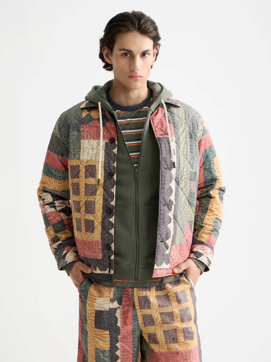 S&S PATCHWORK MOUNTAIN PRINT OVERSHIRT