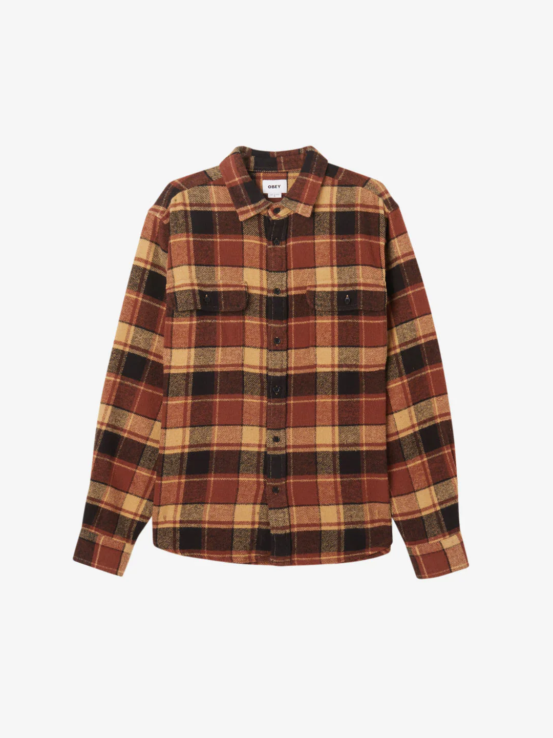 OBEY HARDWORK LEON SHIRT SEPIA MULTI