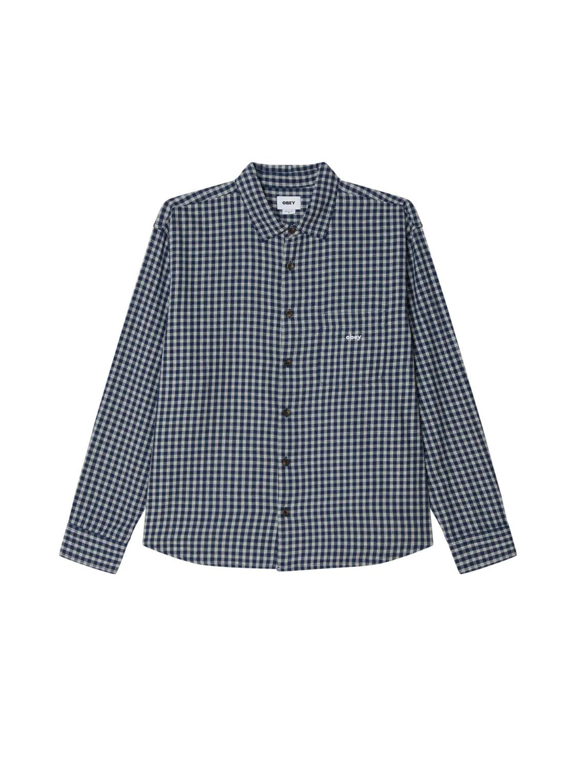 OBEY BIGWIG ANDY WOVEN SHIRT ACADEMY NAVY MULTI