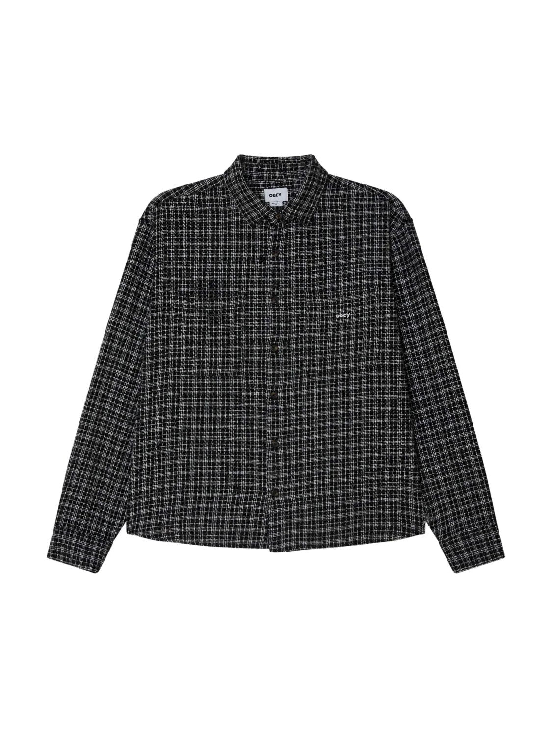 OBEY BIGWIG RICK WOVEN SHIRT BLACK MULTI