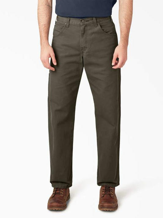 DICKIES RELAXED FIT DUCK UTILITY JEANS RINSED MOSS GREEN