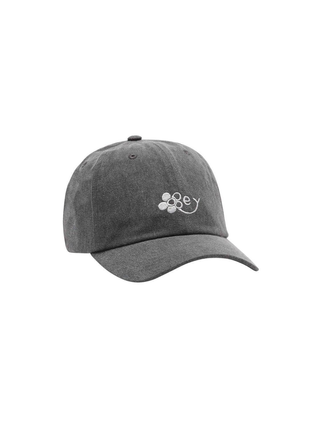 OBEY WASHED TWILL FLOWER STRAP BACK WASHED BLACK