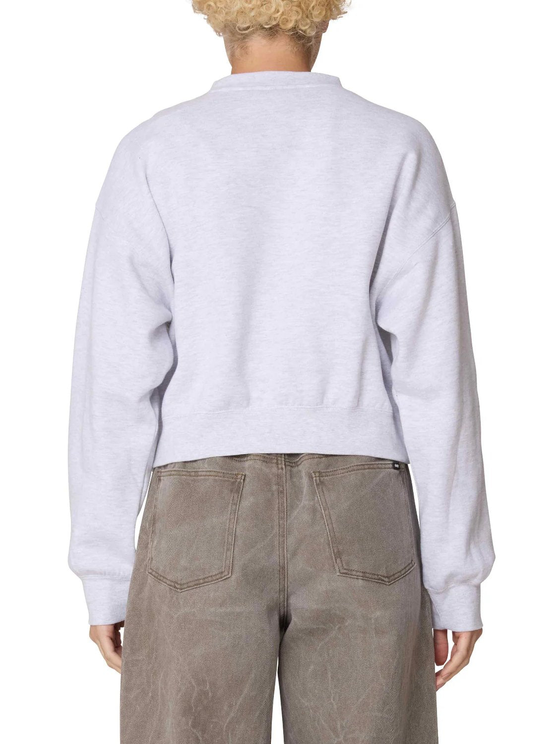 OBEY BLOCKS CROPPED CREW ASH GREY