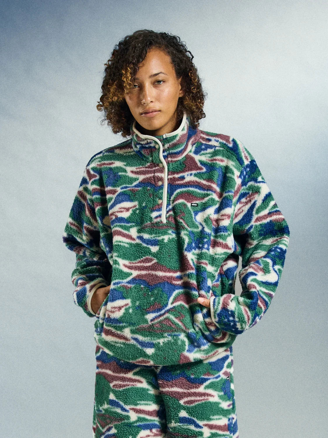 OBEY PASTURES MOCK NECK PULLOVER