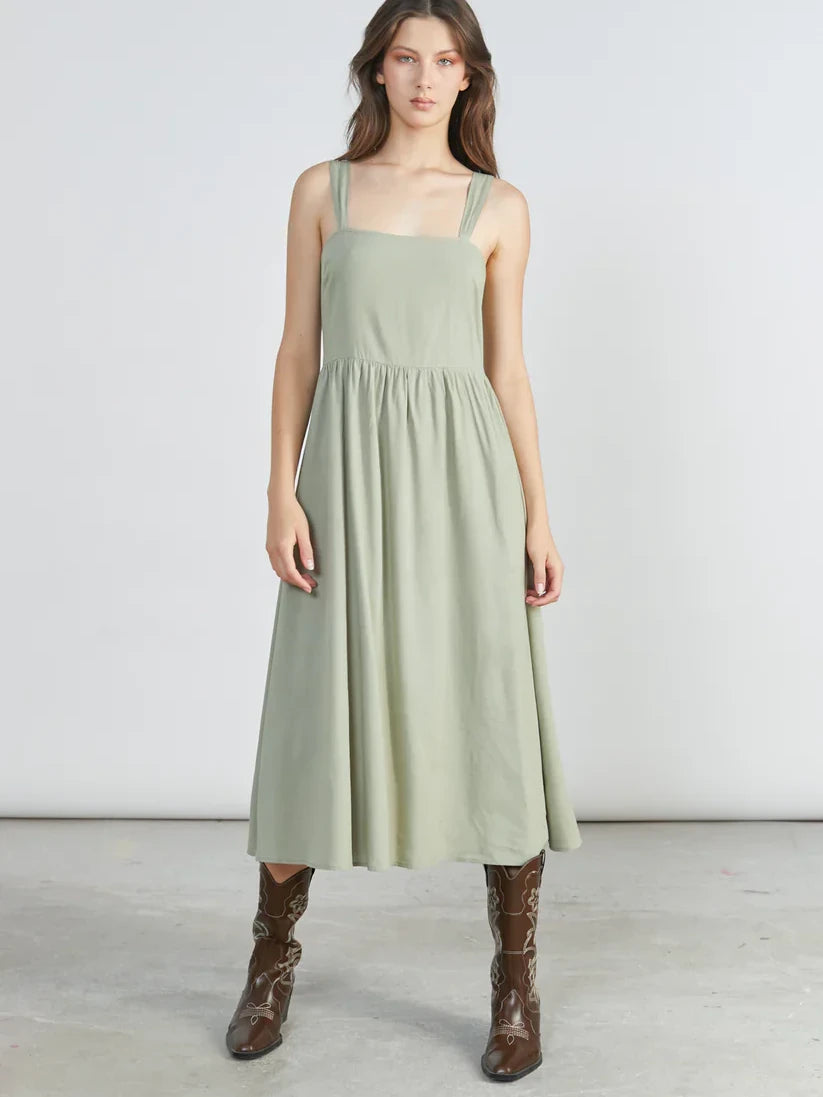 24COLOURS OLIVIA DRESS GREEN