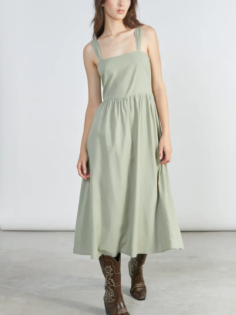 24COLOURS OLIVIA DRESS GREEN