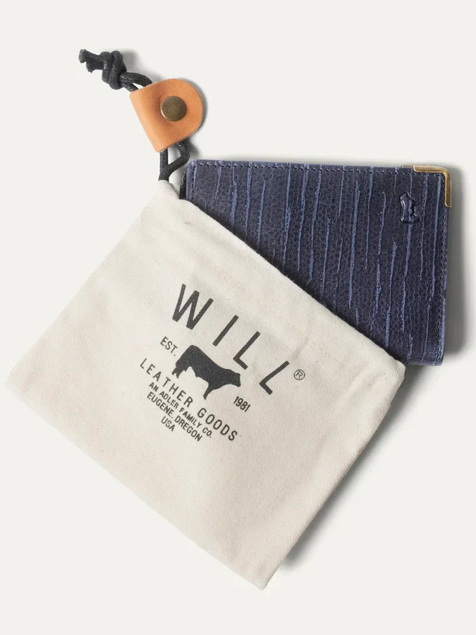 WILL ITALIAN TEAK LEATHER WALLET BLUE