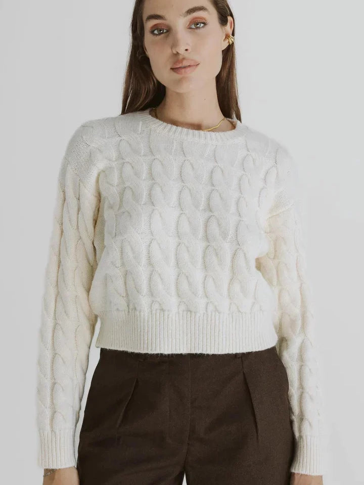 ALL : ROW BECKS SWEATER IVORY