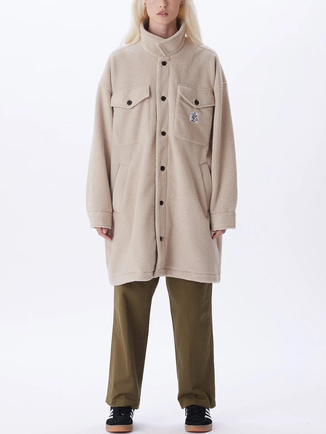 OBEY BROOKLYN SHIRT JACKET SILVER GREY