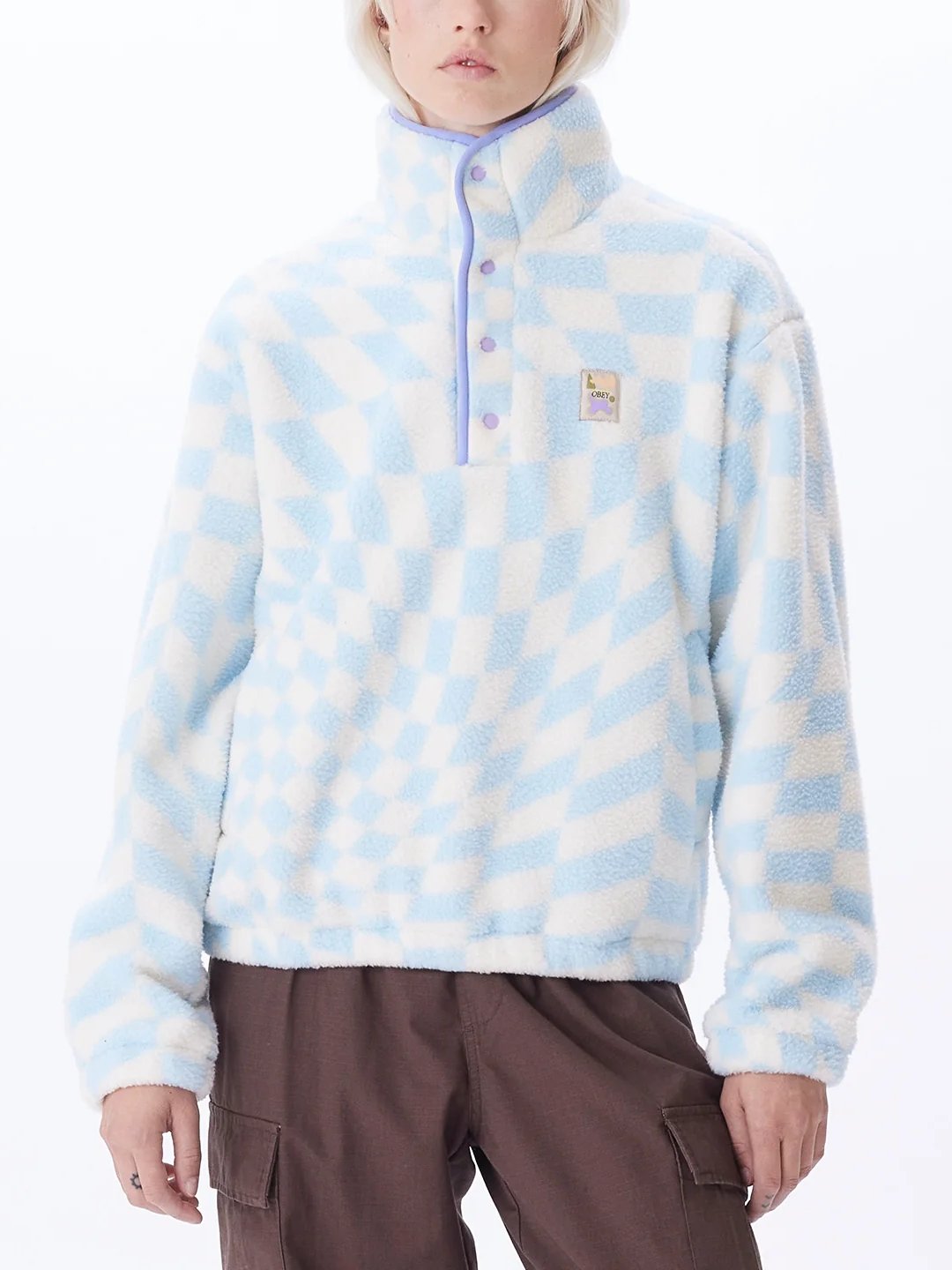 OBEY WAVY POP OVER JACKET CLEAR SKY MULTI